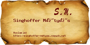 Singhoffer Mátyás névjegykártya